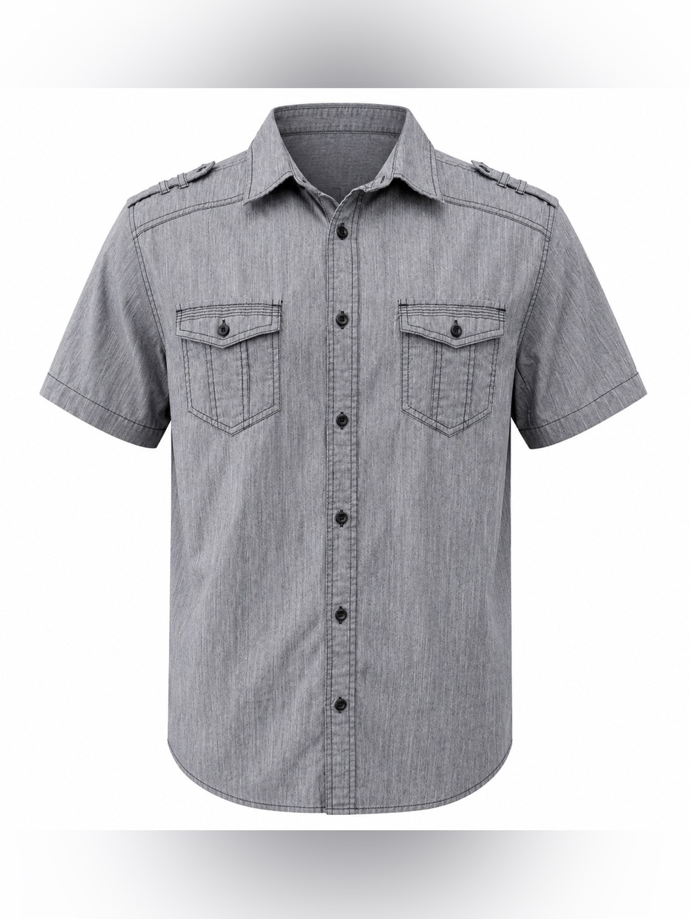Helix Gray Button-Up short sleeve Shirt, like new